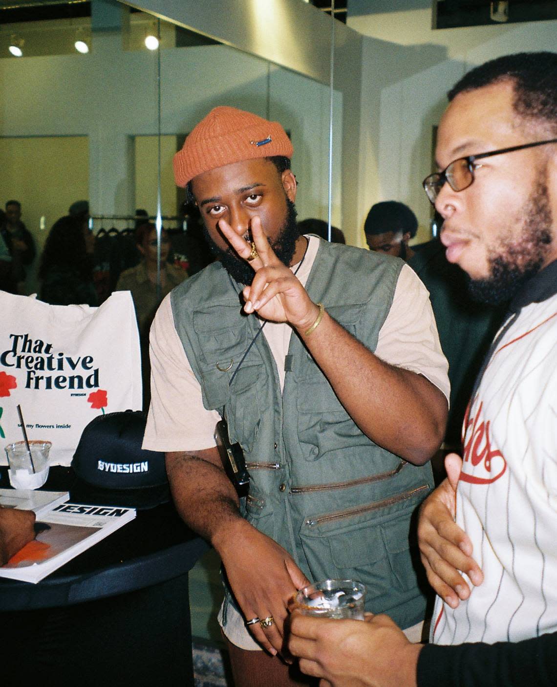 Muenfua Lewis at an event for By Design, a Kansas City-based magazine he co-founded.