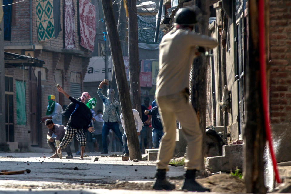 Protesters clash with police in Srinagar, Indian controlled Kashmir