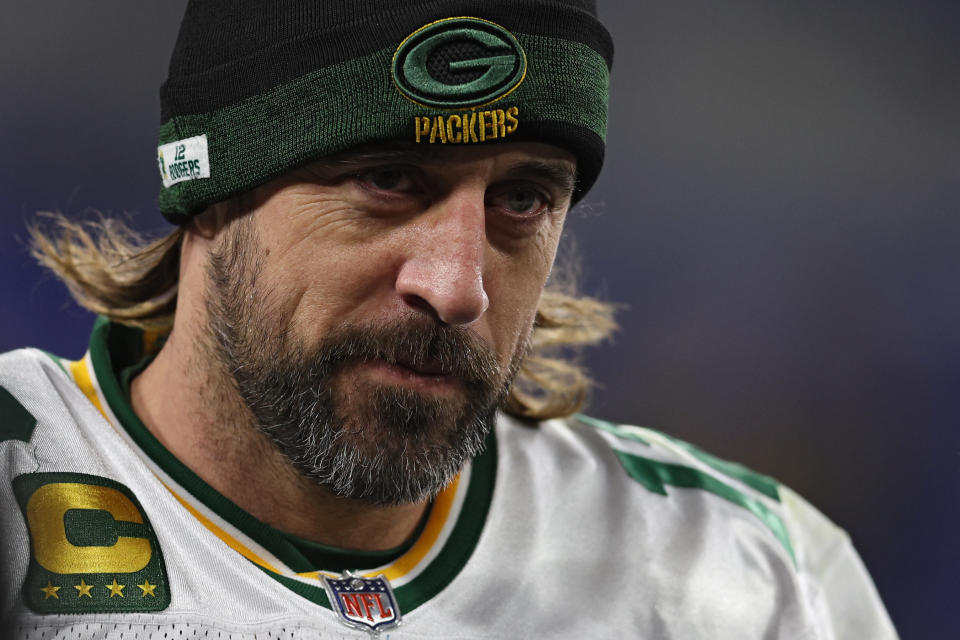 Closeup of Aaron Rodgers