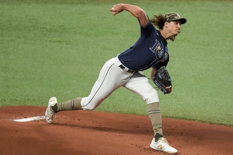 Pitcher Tyler Glasnow owns a career 3.89 ERA over eight seasons. File Photo by Steven J. Nesius/UPI