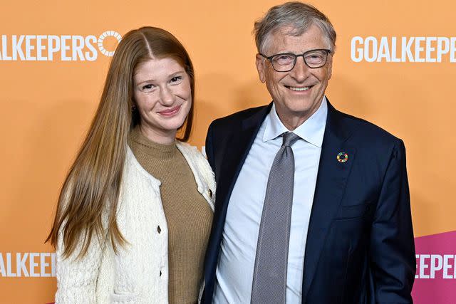 <p>Paula Lobo/Getty</p> Jennifer Gates Nassar and Bill Gates, September 2023
