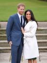 <p>In November 2017, Prince Harry announced his engagement to American actress Meghan Markle. The happy couple <a href="https://www.townandcountrymag.com/society/tradition/a12198435/prince-harry-meghan-markle-engaged/" rel="nofollow noopener" target="_blank" data-ylk="slk:posed for photos at Kensington Palace;elm:context_link;itc:0;sec:content-canvas" class="link ">posed for photos at Kensington Palace </a>when the news was announced. Harry and Meghan quickly started planning their <a href="https://www.townandcountrymag.com/society/tradition/g14522381/prince-harry-meghan-markle-royal-wedding-2018-photos/" rel="nofollow noopener" target="_blank" data-ylk="slk:May 2018 royal wedding;elm:context_link;itc:0;sec:content-canvas" class="link ">May 2018 royal wedding</a>, which was held at St. George's Chapel at Windsor Castle.</p>