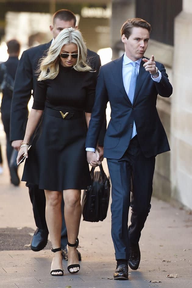 On May 11, Roxy wore a Louis Vuitton dress and skirt to the NSW Supreme Court. Photo: AAP