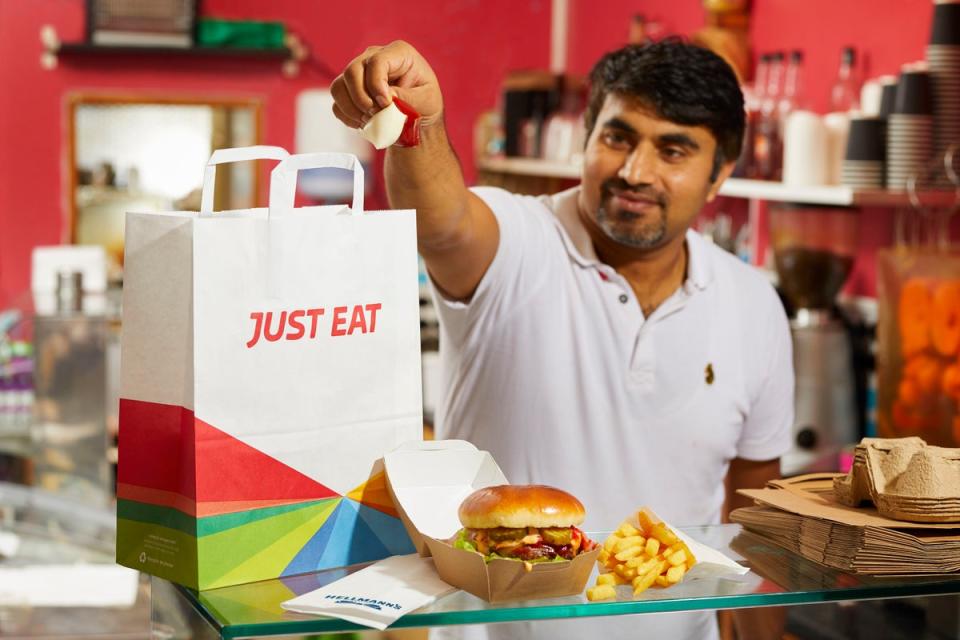 Just Eat Takeaway.com revealed a 3 billion euro (£2.5 billion) hit over its US-based Grubhub business as it reported a drop in half-year orders (DC Davies/ PA) (PA Media)