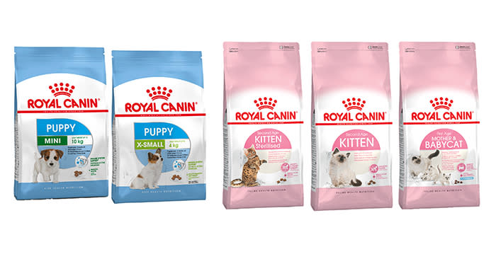 Alimentos Royal Canin para cachorros y gatitos