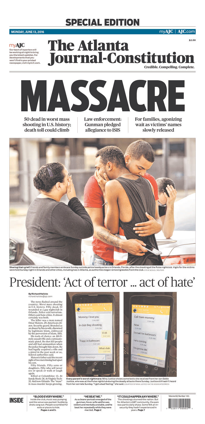 <p>The Atlanta Journal-Constitution<br> Published in Atlanta, Ga. USA. (newseum.org) </p>