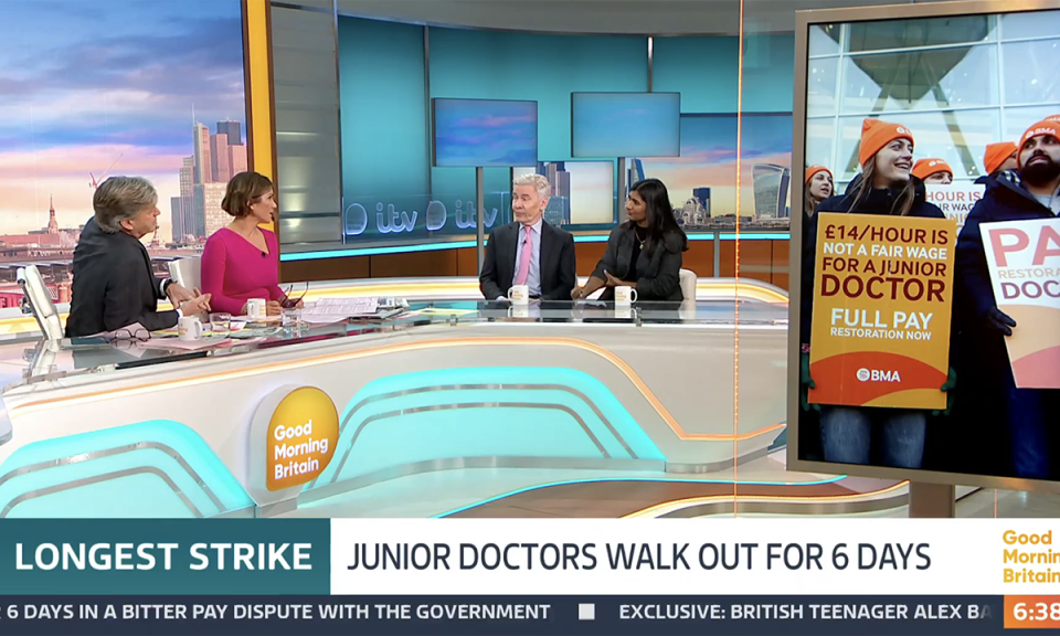 Junior doctors debate on Good Morning Britain. (ITV screengrab)