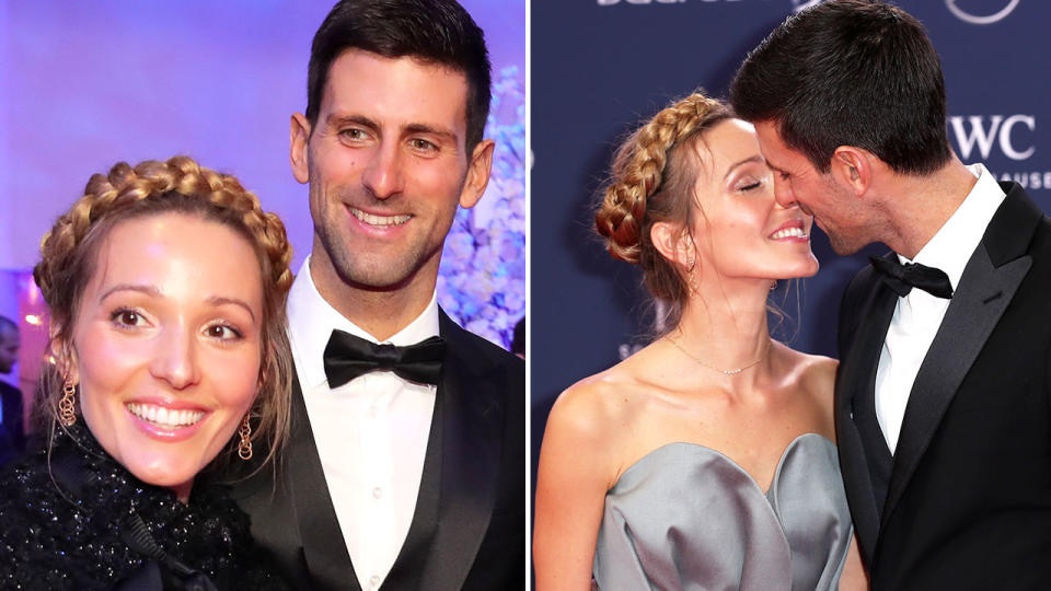 Novak Djokovic's wife Jelena has defended her husband in the wake of comments around his US Open situation. Pic: Getty