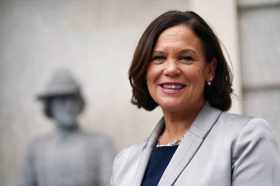 Sinn Fein President Mary Lou McDonald at Leinster House in Dublin (Brian Lawless/PA) (PA Wire)