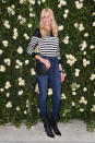 <p><strong>28 September</strong><span> Claudia Schiffer looked chic in Mother Denim jeans and a breton top, proving that classic pieces always win through.</span></p>