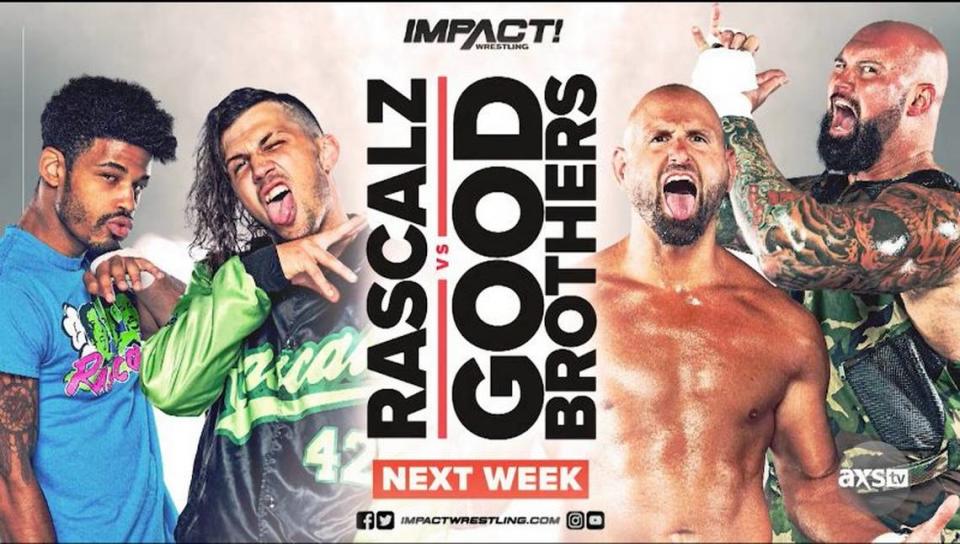 The experienced Good Brothers (Gallows and Anderson) accepted the challenge of the young Rascalz (Dez and Wentz), and they will battle on Tuesday, Sept. 29 during Impact Wrestling on AXS TV.