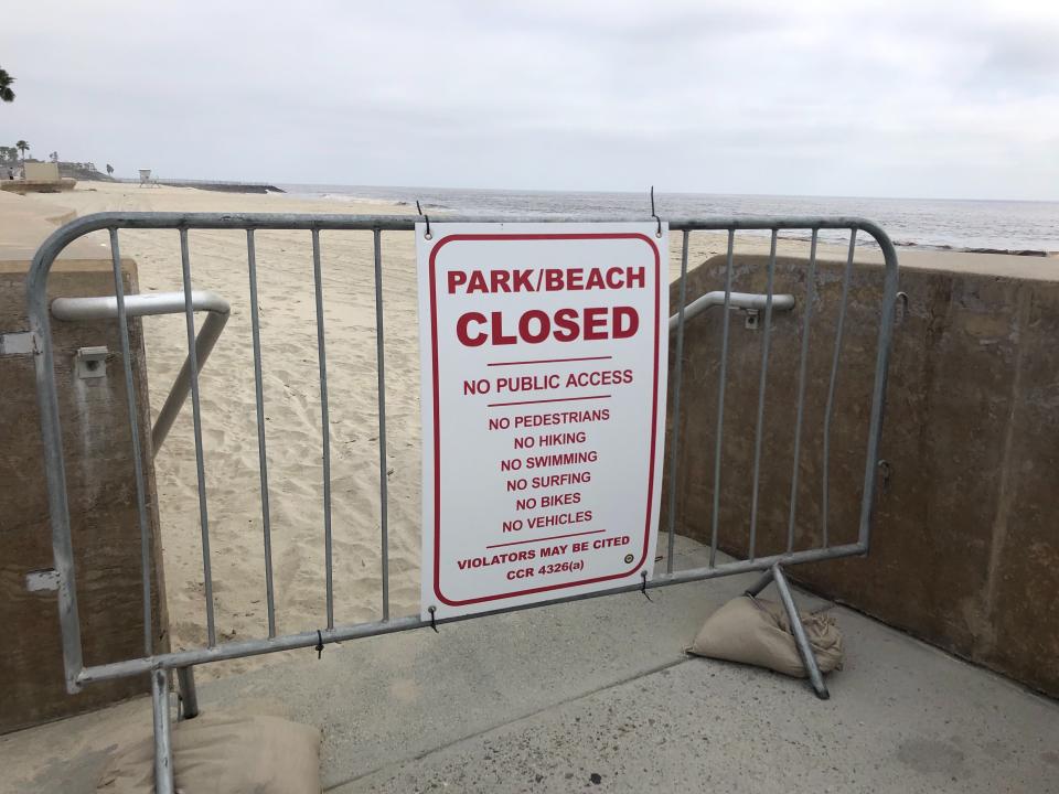 Beaches remain closed in Carlsbad, California. (Patch/Maggie Fusek)