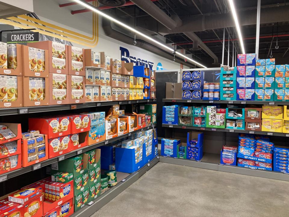 Shelves at Aldi in New York City