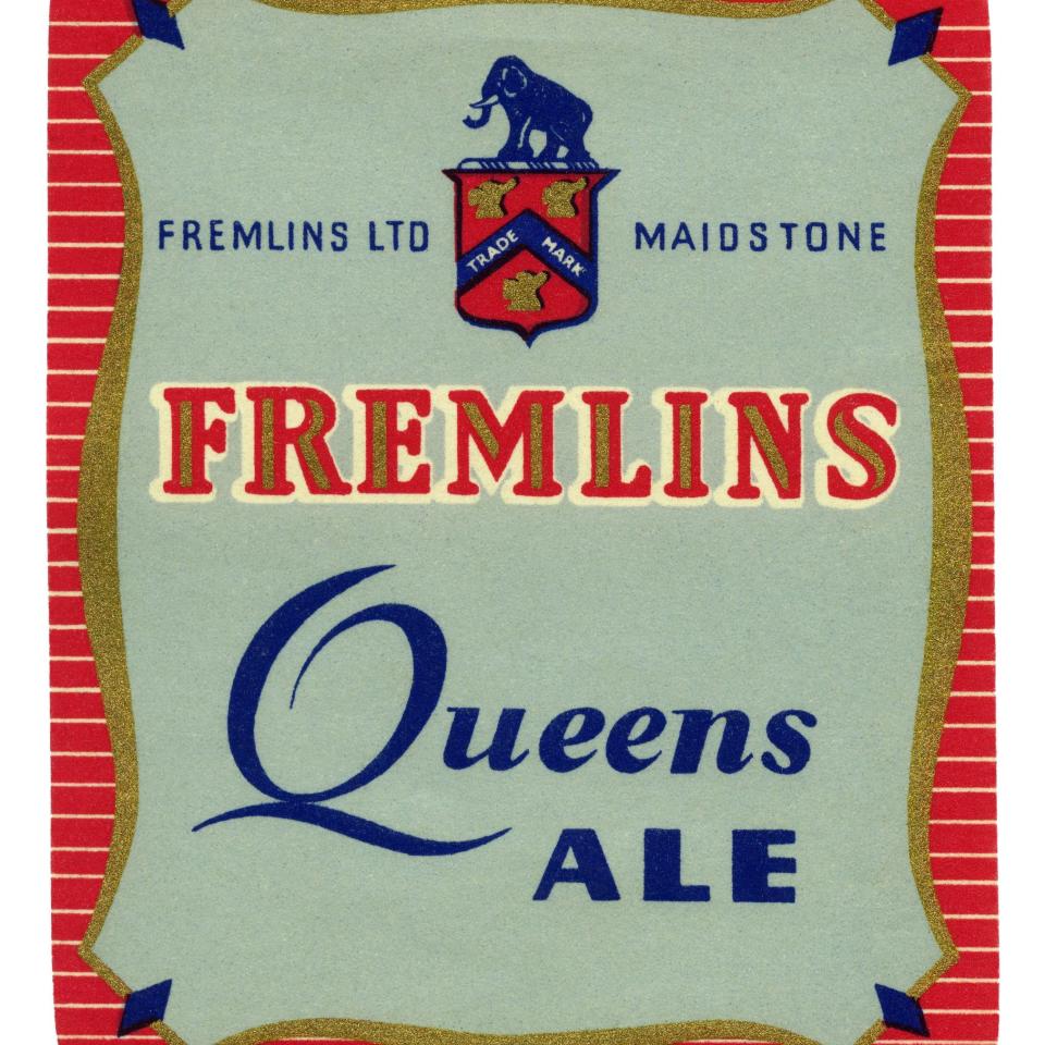 A label for Fremlin’s ale brewed in Kent in 1953 to mark the coronation of Elizabeth II