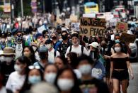 Protest march over the alleged police abuse of a Turkish man in echoes of a Black Lives Matter protest, following the death of George Floyd who died in police custody in Minneapolis, in Tokyo