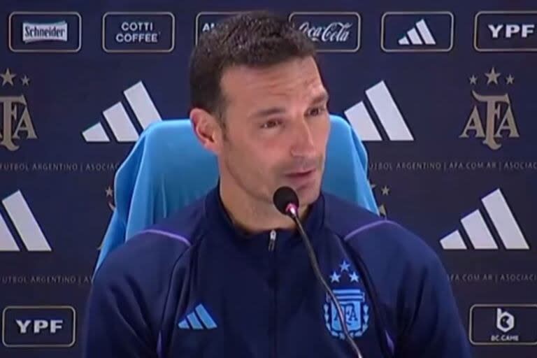 Scaloni, en la conferencia de prensa en Brasil en la que dejó una frase inquietante sobre su futuro en la selección Argentina