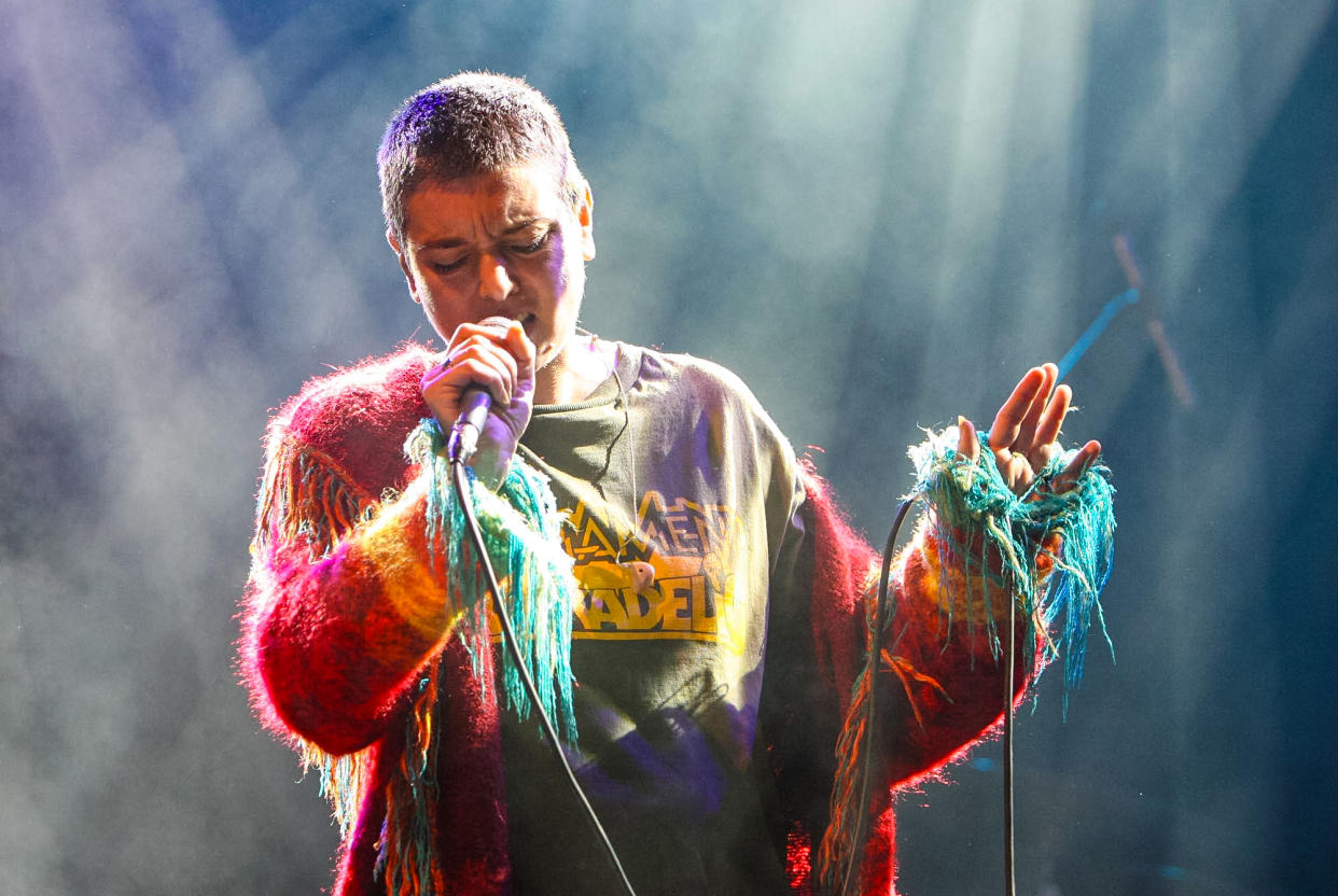 Sinead O'Connor at the Oxegen Music festival at Punchestown racecourse Co Kildare, Ireland on 	July 8, 2007. (Niall Carson / PA via Getty Images file)