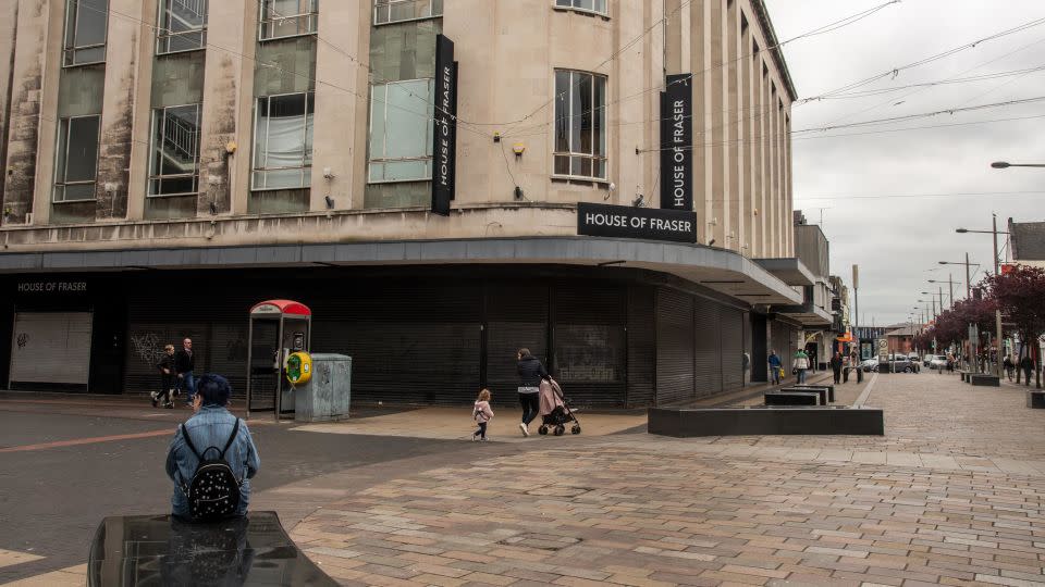 The closed-down House of Fraser department store in the center of the UK town of Middlesbrough, seen on a Sunday in June, illustrates the grim economic realities facing Britain's poorest areas. - Joanne Coates/Bloomberg/Getty Images/File