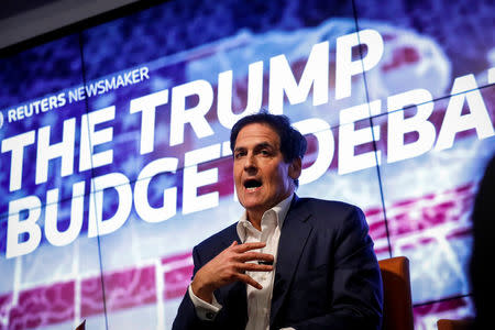 Businessman Mark Cuban participates in a Reuters Newsmaker panel on 'The Trump Budget Debate' in New York, U.S., November 15, 2017. REUTERS/Brendan McDermid