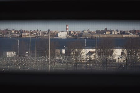 FILE PHOTO: A view from a jail cell in the Enhanced Supervision Housing Unit at the Rikers Island Correctional facility in New York