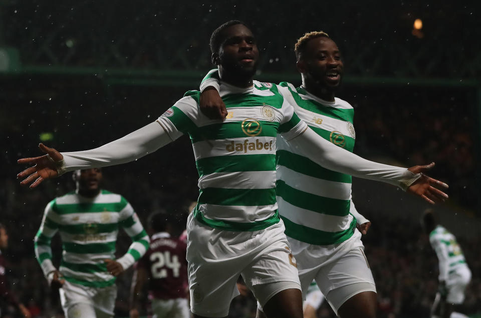 Odsonne Edouard of Celtic celebrates