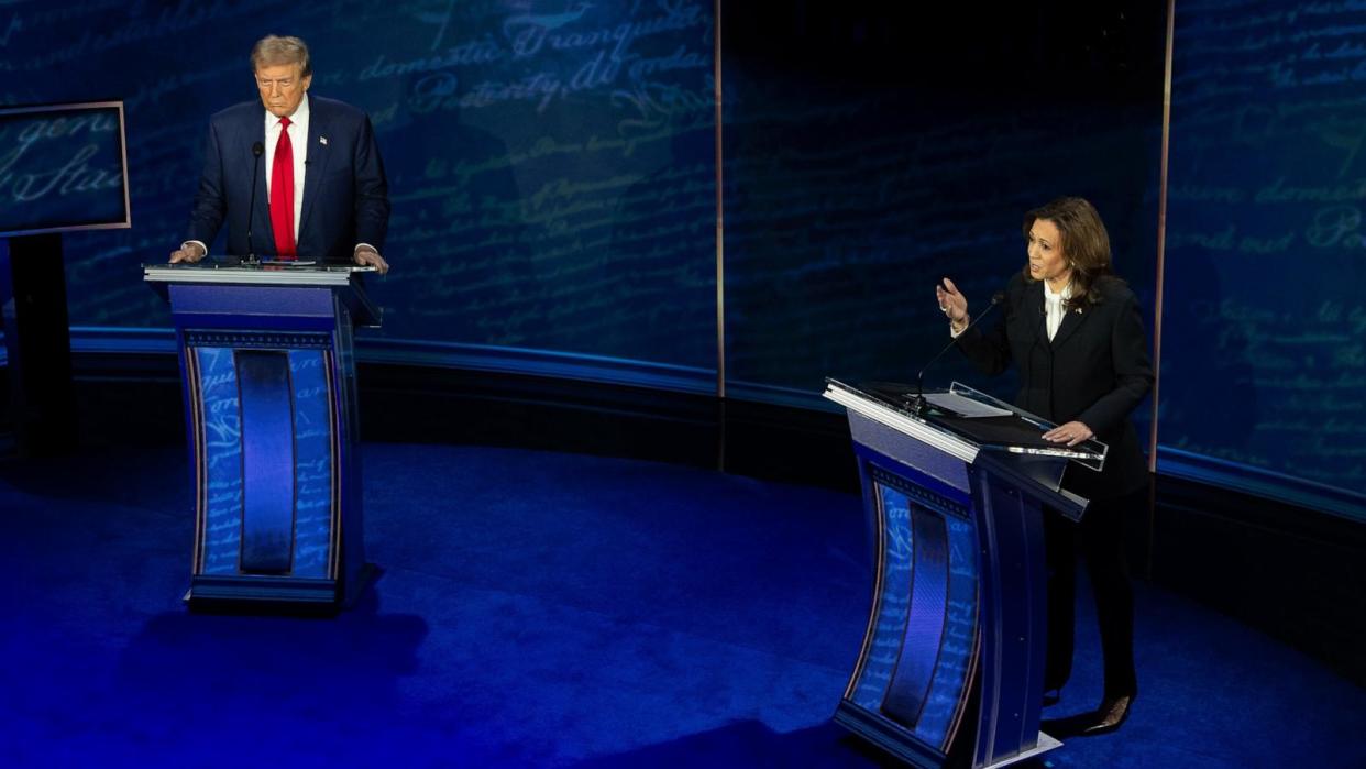 PHOTO: Vice President Kamala Harris and former President Donald Trump attend a presidential debate in Philadelphia, Sept. 10, 2024. (Michael Le Brecht II/ABC NEWS)