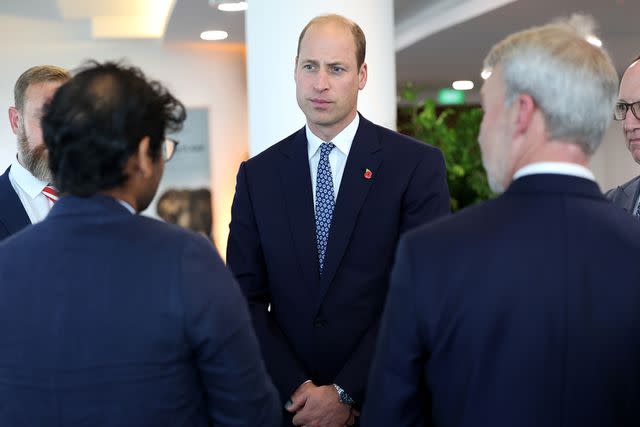 <p>Chris Jackson/Getty Images</p> Prince William meets attendees of the United for Wildlife global summit in Singapore on Monday