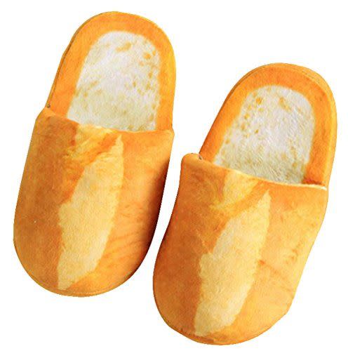 2) October Elf Adult French Baguette Slippers