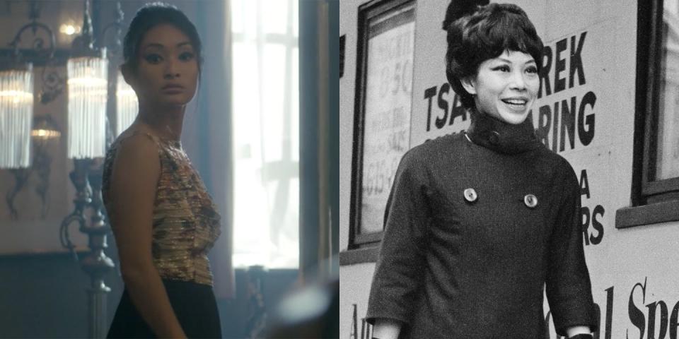 <p>On season 2 of <em>The Crown</em>, Alice Hewkin played Jacqui Chan, an actress and dancer who dated Antony Armstrong-Jones for years. According to Tony’s biographer, <a href="https://www.vanityfair.com/culture/2009/02/snowdon-excerpt200902" rel="nofollow noopener" target="_blank" data-ylk="slk:Anne de Courcy;elm:context_link;itc:0;sec:content-canvas" class="link ">Anne de Courcy</a>, Jacqui was “Tony’s first real love” and was even invited to his and Princess Margaret’s wedding. The scene of Jacqui getting ready for the wedding while staring at an old photograph of herself and Tony in episode 7, “Matrimonium,” is both chilling and emotional, a far cry from the steamier, intense moments she shared with Tony earlier in the episode.</p>