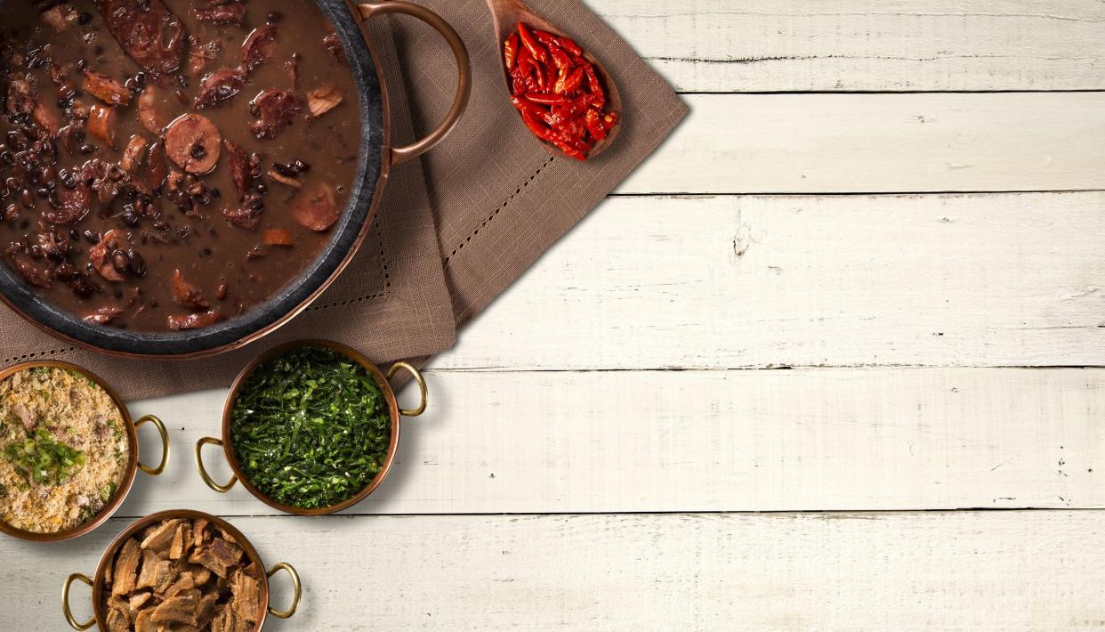 Brazilian Feijoada Food. Top view