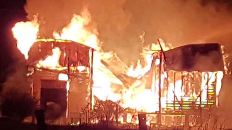 A fire has destroyed a house in regional NSW. Source: Su Crocker-Salmon/ Facebook