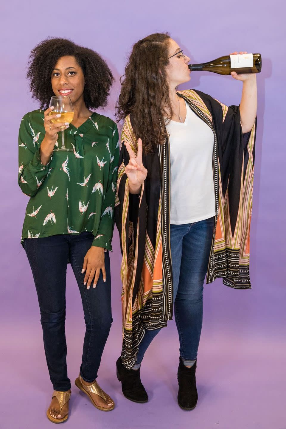 <p>Grab the wine! You and your bestie can dress up as Grace and Frankie with this hilarious costume. Once you figure out who is who, shop your closets (before making a pit stop at the liquor store) to DIY these Netflix-worthy looks. </p>