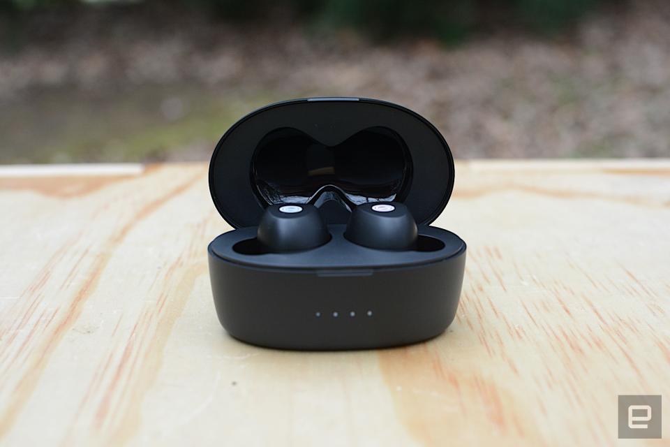 Grado promises its trademark sound in the GT220, the company’s first true wireless earbuds. It delivers on that, bundling it with better-than-expected battery life and the convenience of wireless charging. The overall design is rather plain and the fit is slightly awkward do the earbuds’ construction. There also isn’t a companion app for any customization. However, you wouldn’t need to tweak the sound anyway, because these are some of the best-sounding earbuds we’ve tested.