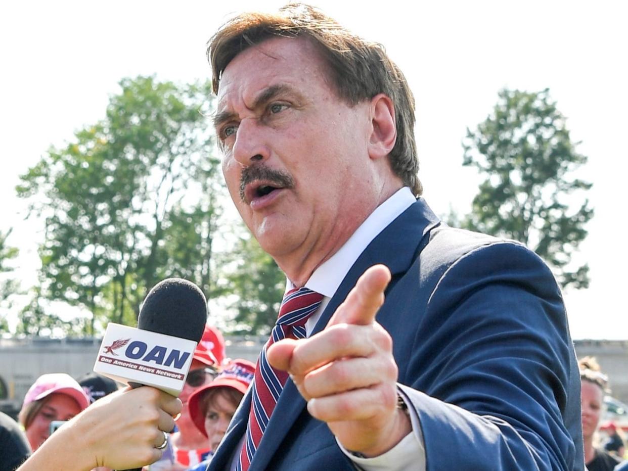 mike lindell oan interview trump rally