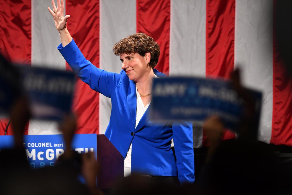 RICHMOND, KENTUCKY - NOVEMBER 06: Amy McGrath address supporters after her loss during her Election Night Event at the EKU Center for the Arts on November 6, 2018 in Richmond, Kentucky. (Photo by Jason Davis/Getty Images)