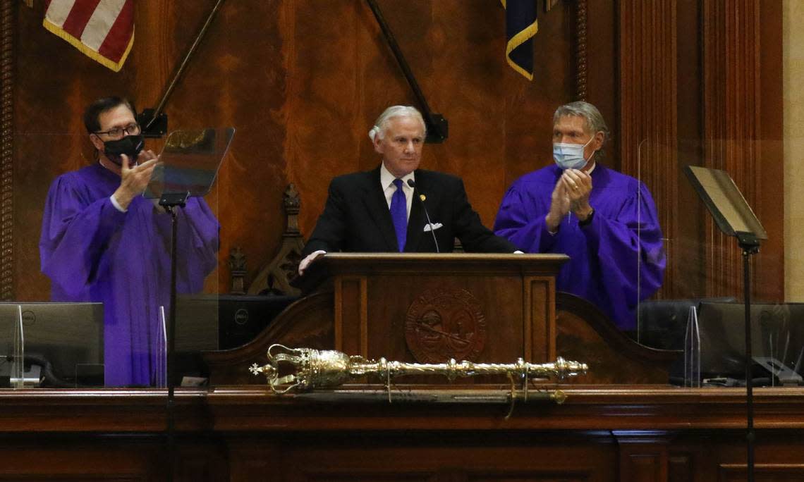 South Carolina Governor Henry McMaster delivers the State of the State on Wednesday, Jan. 13, 2021.