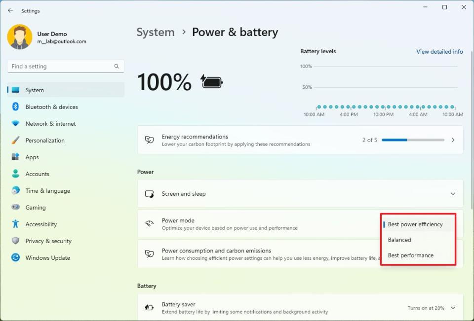 Power modes