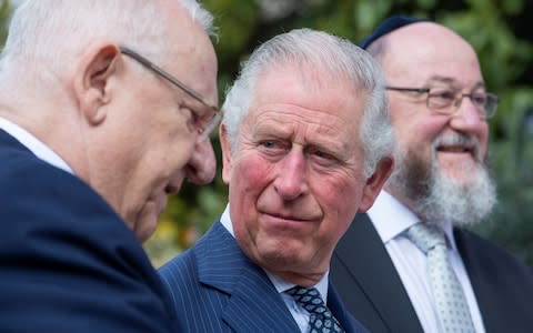 Prince Charles meets Israeli President Reuven Rivlin at his official residence in Jerusalem, Israel, 23 January 2020 - Credit: JULIAN SIMMONDS/POOL/EPA-EFE/REX