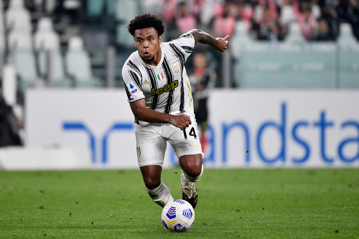 Weston McKennie started his first Juventus game in Sunday's Serie A-opening 3-0 win over Sampdoria. (Photo by Mattia Ozbot/Soccrates/Getty Images)
