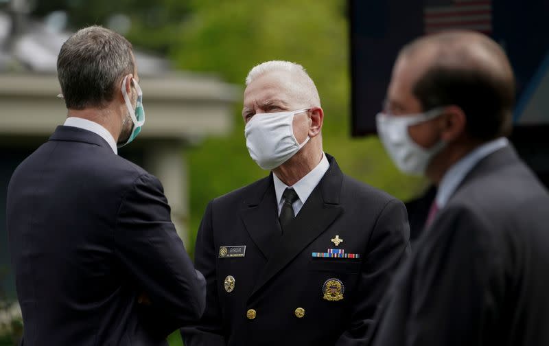 U.S. President Donald Trump holds press briefing on coronavirus response at the White House in Washington