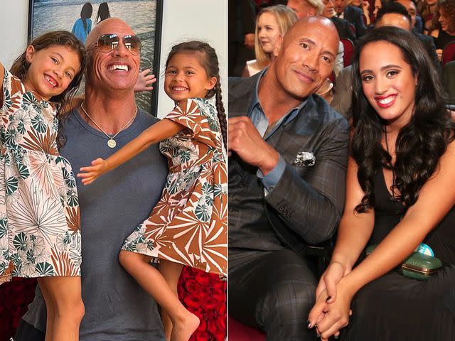 Dwayne Johnson Instagram / Christopher Polk/Getty Dwayne Johnson and his daughters