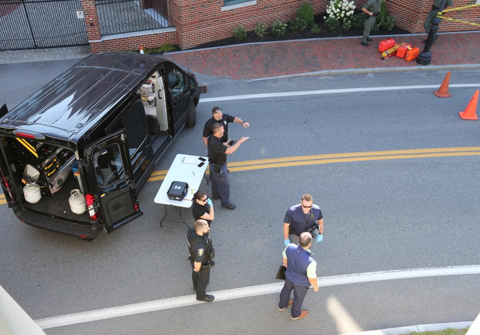 Portsmouth police closed an intersection near the entrance to Prescott Park Tuesday, Aug. 1, 2023, after a pedestrian was struck by a car.