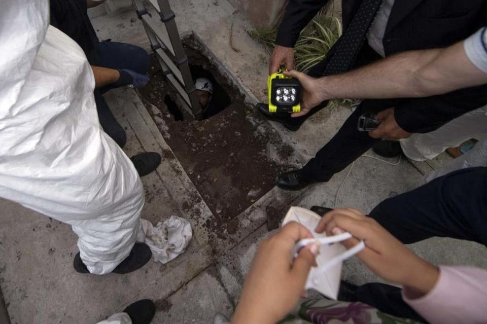 Thousands of bones were found during the opening of two tombs at the Teutonic Cemetery (EPA)