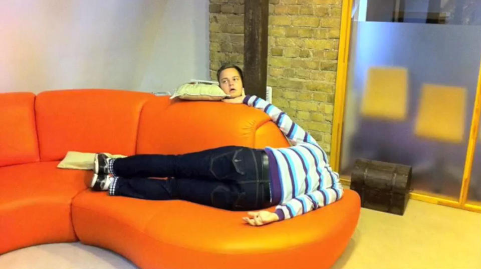 Most shots use sofas to hide the second person behind. Photo- Youtube.com