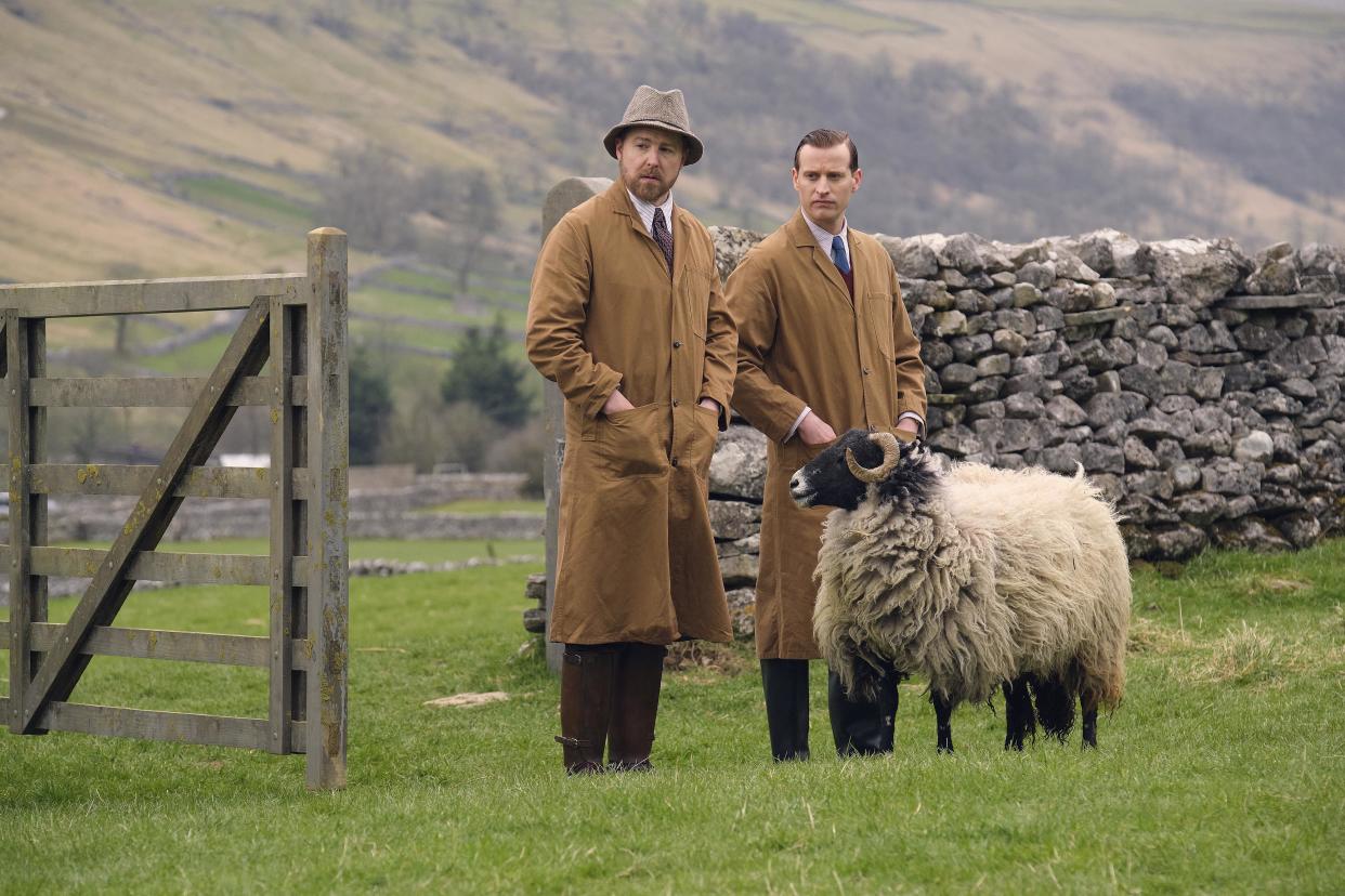 All Creatures Great and Small: Series 2 - Episode 1
Left: Siegfried Farnon (Samuel West)
Right:  James Herriott (Nicholas Ralph) Photographer: Matt Squire / Playground Television (UK).