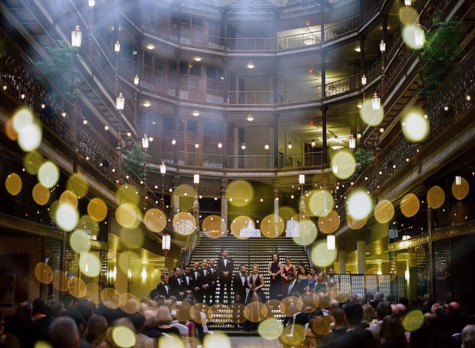 "Tori and Mike married at Hyatt Regency Cleveland at The Arcade."&mdash;<i>Jessica Love Photography</i>