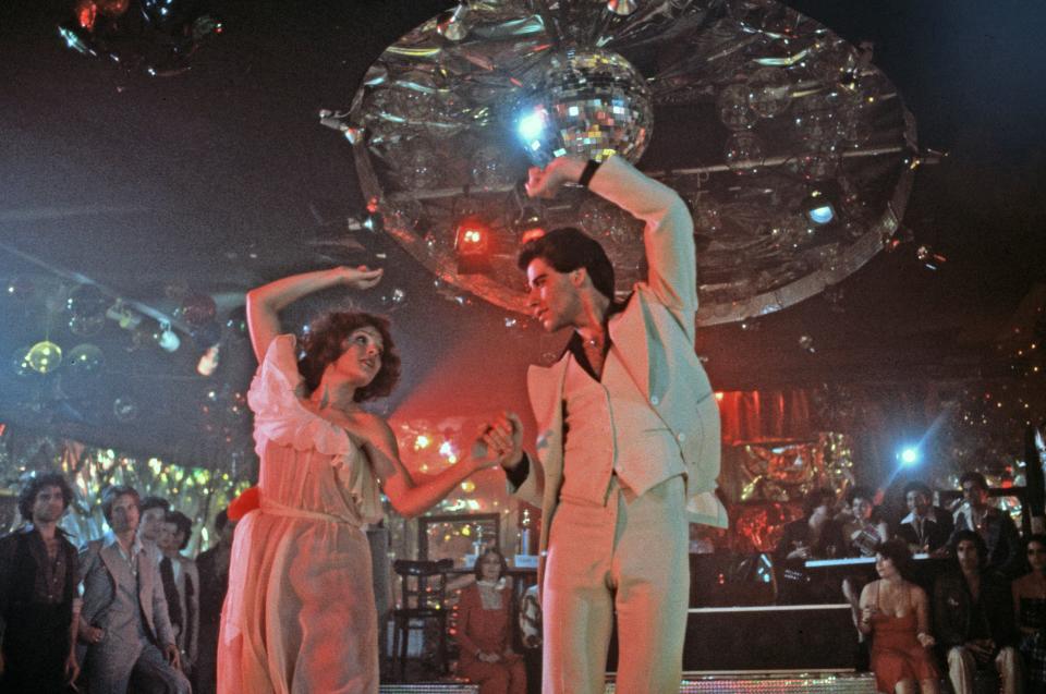 <span><span>Karen Lynn Gorney and John Travolta in <em>Saturday Night Fever</em>, 1977</span><span>HA/THA/Shutterstock</span></span>