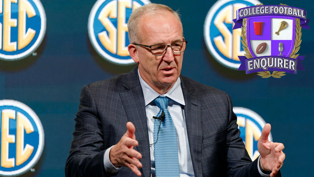 SEC commissioner Greg Sankey speaks at a press conference
Marvin Gentry-USA TODAY Sports
