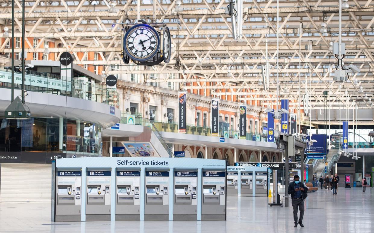 A largely empty Waterloo station in London during the UK lockdown - Dominic Lipinski /PA