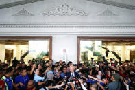 Malaysia's former Prime Minister Najib Razak speaks to journalists as he leaves a court in Kuala Lumpur, Malaysia September 20, 2018. REUTERS/Lai Seng Sin